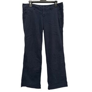 American Eagle Outfitters Navy Pinstripe Stretch Pants Womens 10 Short 784